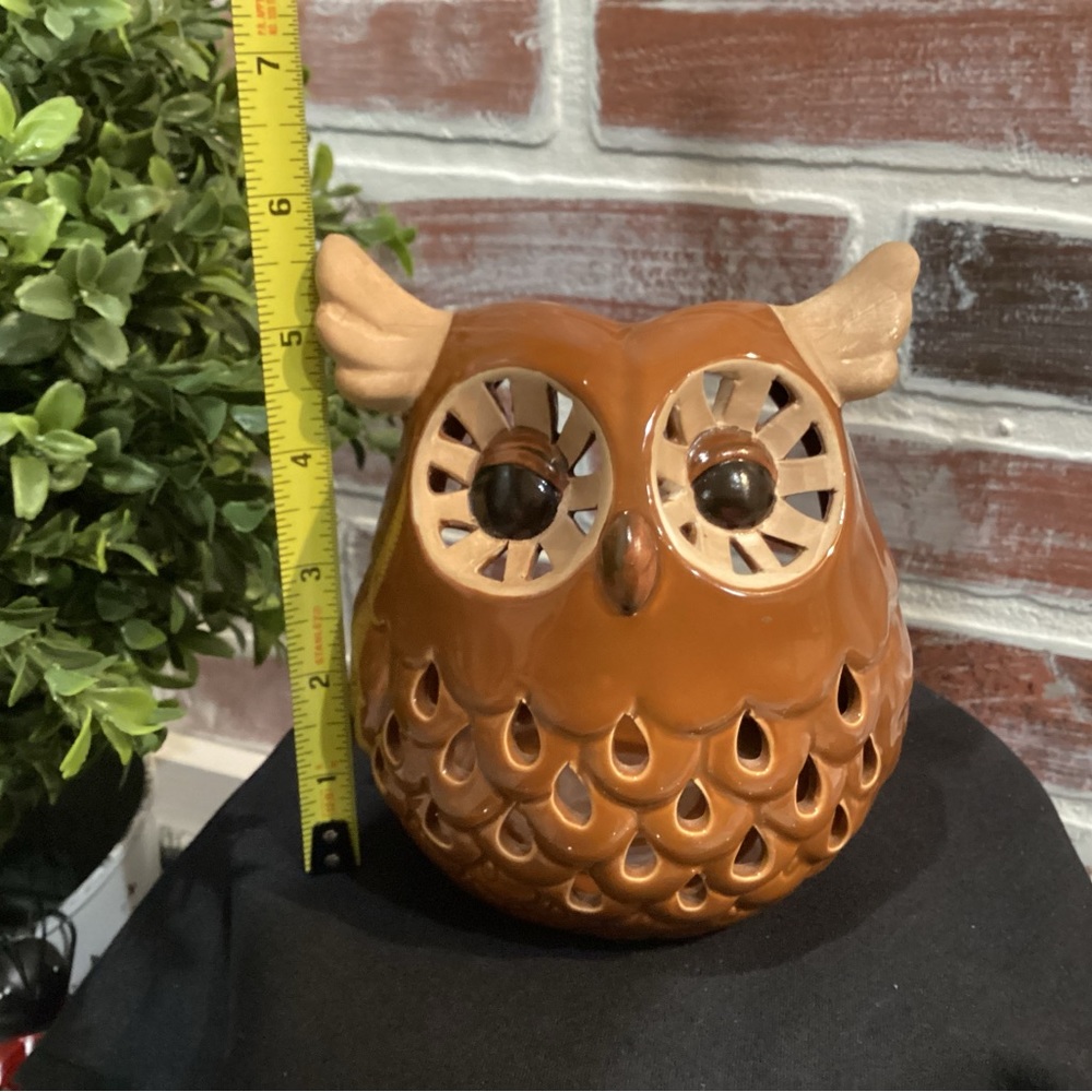 🟠 Ceramic Crafted Owl Candle Holder - Excellent Gently Used Condition - Picture 8 of 9